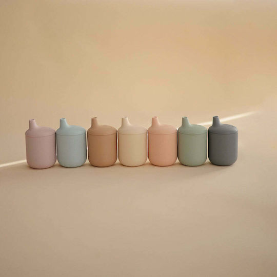 Mushie Παιδικό Ποτηράκι "Sippy Cup" από Σιλικόνη Καφέ για 6m+