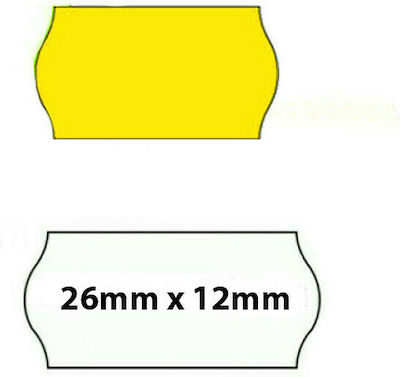 Papernote Κίτρινη 1000 Αυτοκόλλητες Ετικέτες σε Ρολό για Ετικετογράφο 26x12mm