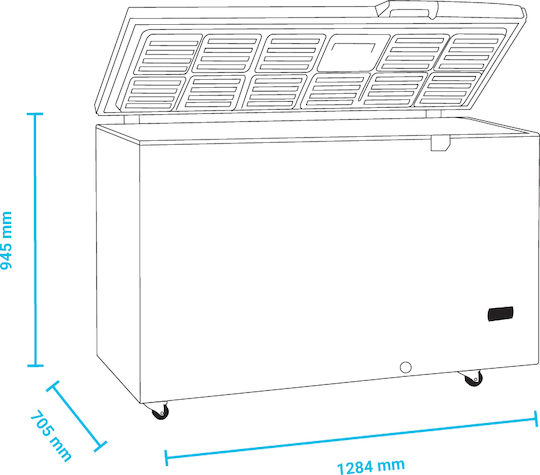 Tefcold Επαγγελματικός Καταψύκτης Μπαούλο 330lt Π128.4 x Β70.5 x Υ94.5εκ.