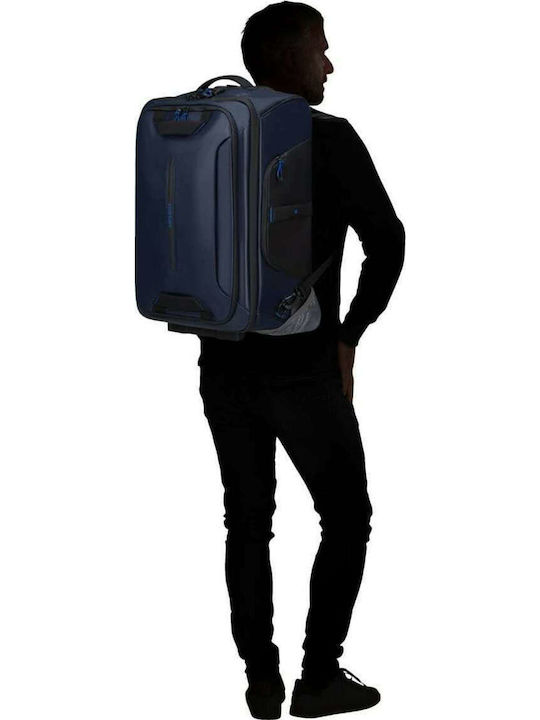Samsonite Ecodiver Cabin Fabric Navy Blue Suitcase With 4 Wheels Height 55cm