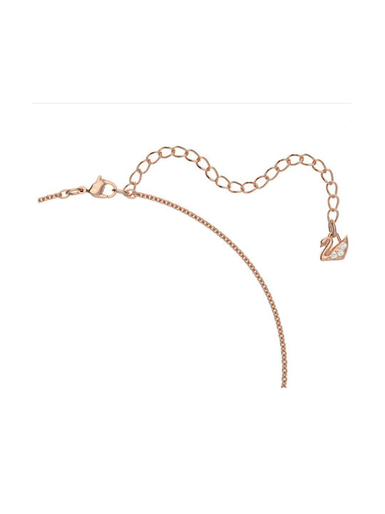 Swarovski Teddy Κολιέ με Ροζ Επιχρύσωση με Προσωποποίηση Ροζ
