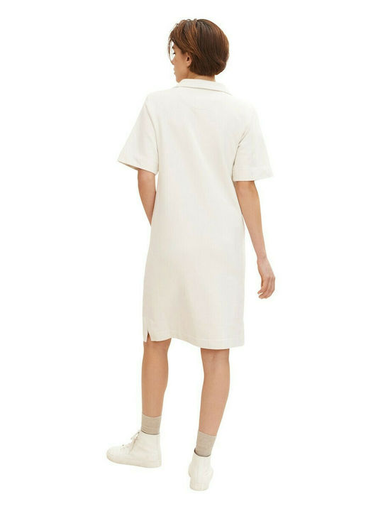 Tom Tailor Midi Athletic Dress Short Sleeve Beige