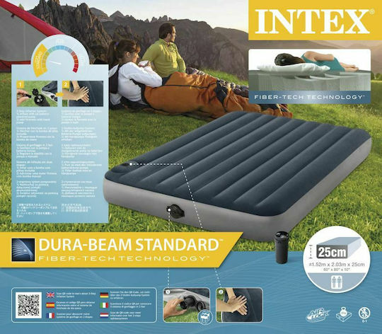 Intex Intex Doppel-Inflatable Camping-Luftmatratze mit Integrierter Dura-Beam Pumpe 203x152x25cm