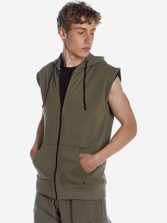 Khaki Hooded Cardigan