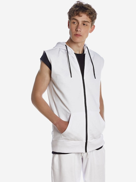 Weißer Kapuzen-Sweatshirt