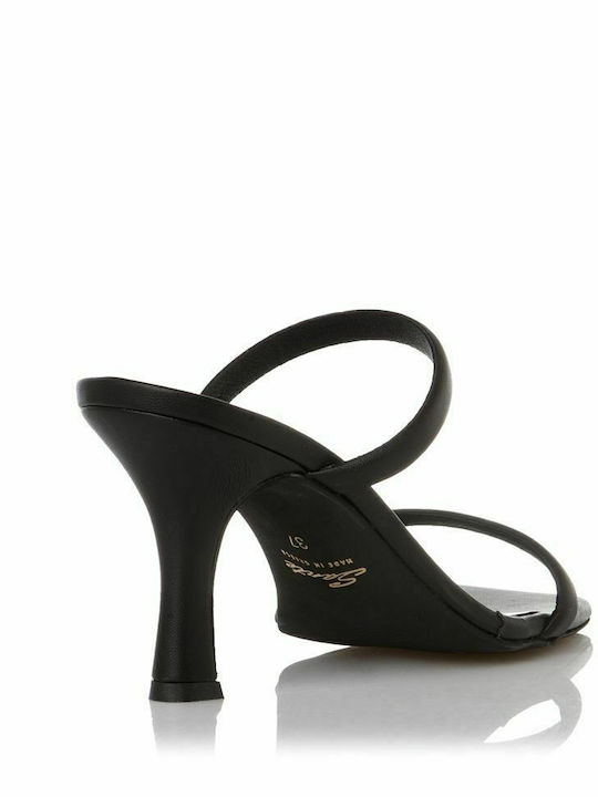Women's Sandals Black with Thin High Heel