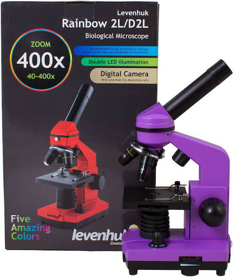 Levenhuk Rainbow 2L Biological Monocular Microscope Purple 400x Amethyst