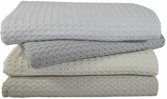 Homeline Μονή Κουβέρτα Ξενοδοχείου Πικέ Γκρι 160x235cm 10τμχ 10 τμχ