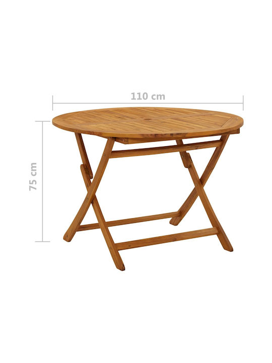 Outdoor Table Made of Acacia Foldable 110x110x75cm