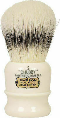 Simpsons Chubby 2 Shaving Brush with Synthetic Hair Bristles White