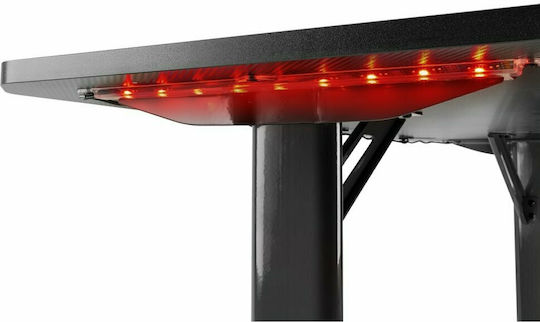 Spielbüro DB20 Holz Schwarz mit Metallbeinen, LED & USB-Anschlüssen 120x60x75cm