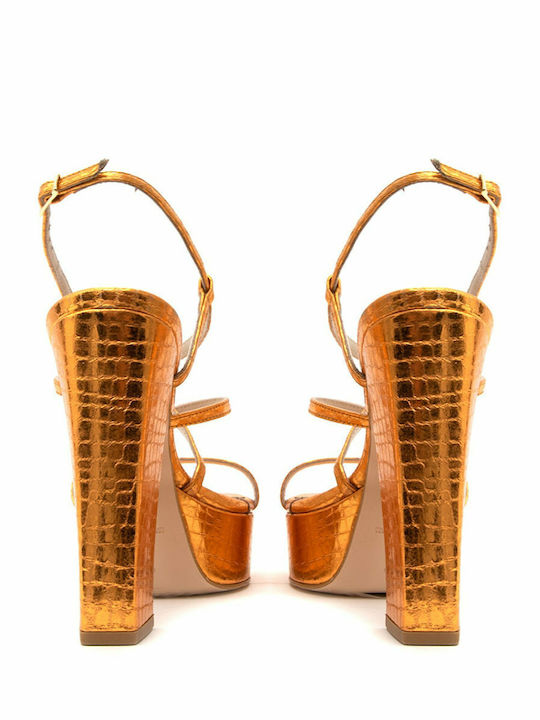 Leather Sandals Orange