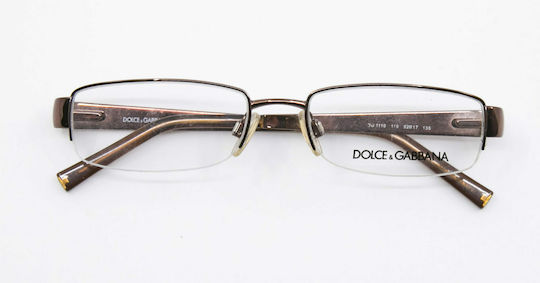 Dolce & Gabbana Μεταλλικός Σκελετός Γυαλιών Καφέ DG1110 119