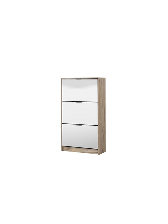 Ξύλινη Παπουτσοθήκη Hugo 23 με 3 Ράφια Sonoma Μ67xΠ28xΥ119cm