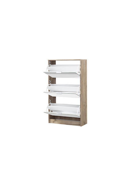 Ξύλινη Παπουτσοθήκη Hugo 23 με 3 Ράφια Sonoma Μ67xΠ28xΥ119cm
