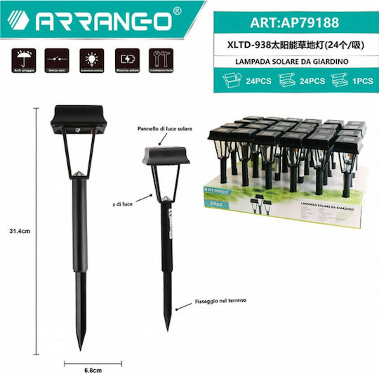 Arrango Σετ 4 Καρφωτά Ηλιακά Φωτιστικά Φανάρια με Φωτοκύτταρο IP65 31.4x6.8εκ.