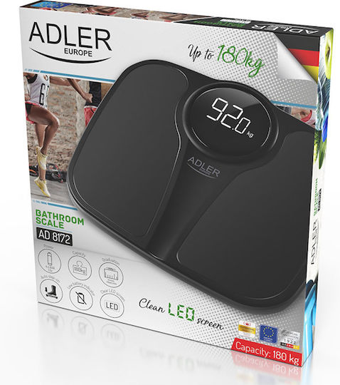 Adler Ψηφιακή Ζυγαριά 180kg Μαύρη AD 8172B