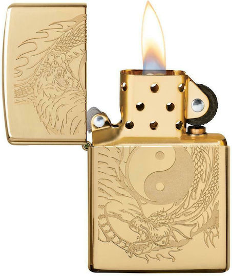 Zippo Ангажимент Пламък Ветроустойчив Tiger & Dragon