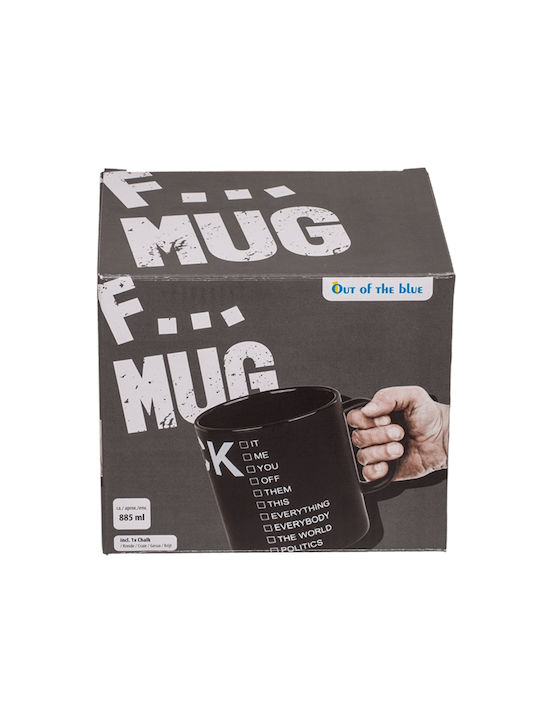 Out of the Blue Fxxx Ceramic Mug With Chalk Fxxx 885ml