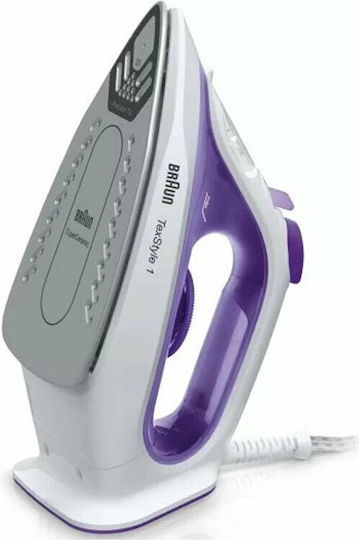 Braun TexStyle 1 SI 1080 Violet Σίδερο Ατμού 2000W με Κεραμική Πλάκα και Συνεχόμενη Παροχή 25gr/min