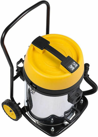 PowerPlus POWX325 Σκούπα Υγρών / Στερεών 1200W με Ανοξείδωτο Κάδο 60lt