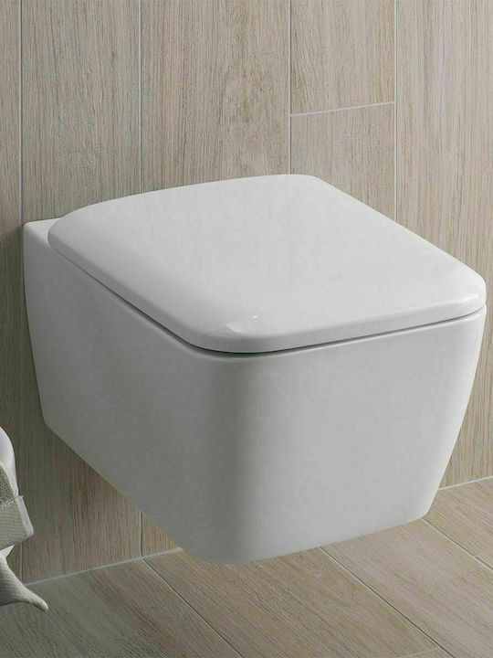 Geberit Icon Square Λεκάνη Κρεμαστή Rimless Χωρίς Κάλυμμα Λευκή