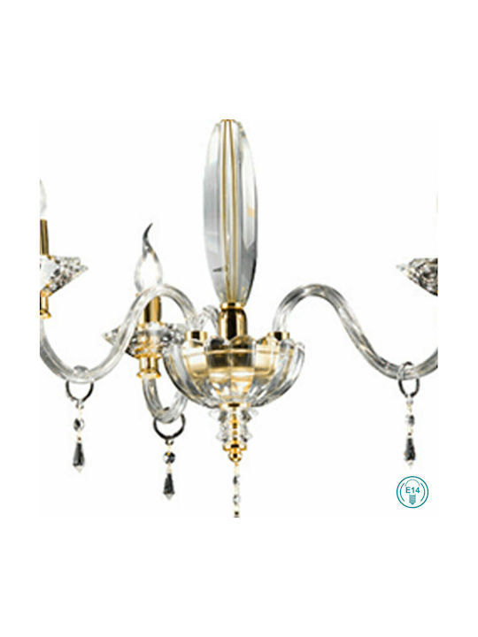 Ondaluce Chandelier Candlestick 3xE14 Gold LP.FIAMMA/3