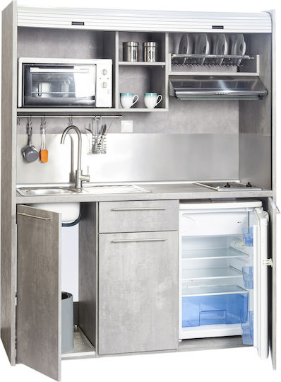 Silver ΚΣ160 Πολυκουζινάκι με Αριστερή Γούρνα 160x65x209cm Γκρι