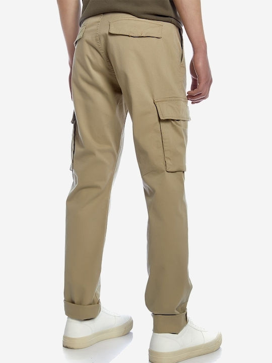 Brokers Jeans Men's Trousers Cargo Elastic in Regular Fit Beige