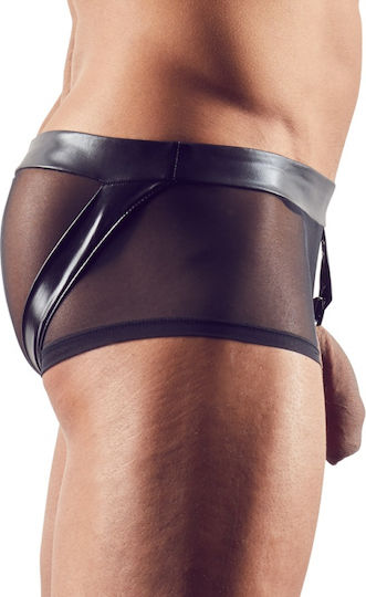 Svenjoyment Underwear Herren Sexy Boxer Hose mit Cock Ring Wetlook & Mesh Black 21321921701