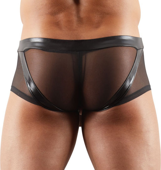 Svenjoyment Underwear Herren Sexy Boxer Hose mit Cock Ring Wetlook & Mesh Black 21321921701