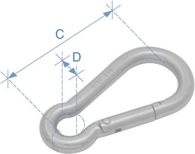 Lalizas Γάντζος Πυροσβεστικός Inox 316 8mm