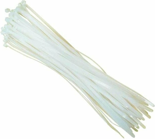 Sapiselco Cable Ties Plastic 500mmx7.5mm In White Colour 100pcs