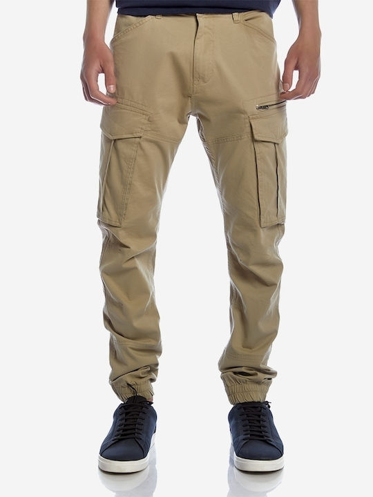 Trousers Cargo Elastic in Regular Fit Beige