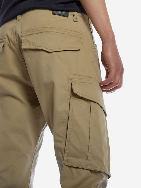 Trousers Cargo Elastic in Regular Fit Beige