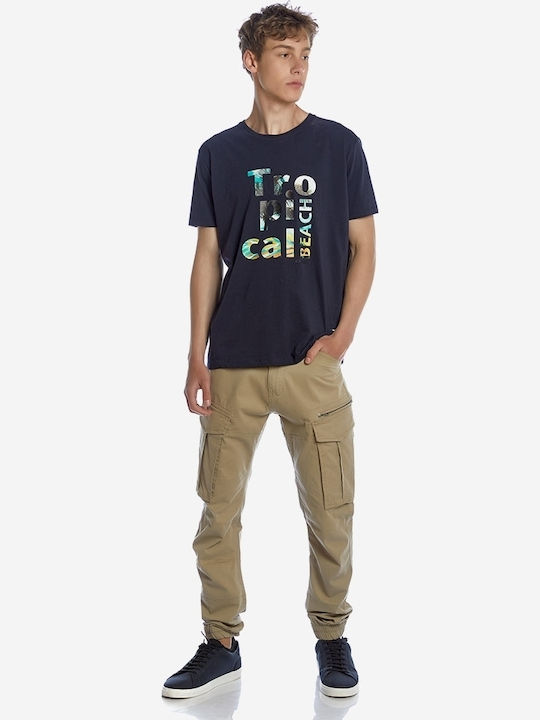 Trousers Cargo Elastic in Regular Fit Beige