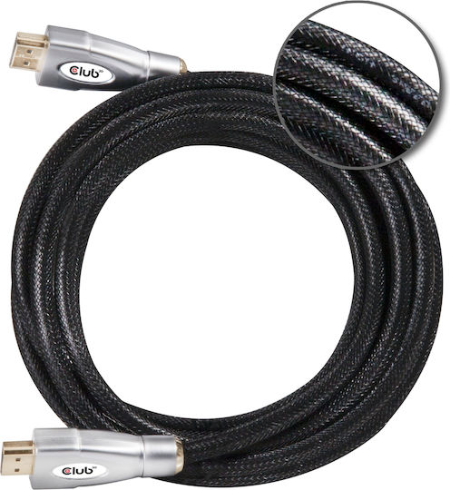Club3D HDMI 2.0 Premium High Speed 4K 60Hz HDR Braided Cable HDMI Male - HDMI Male Length 5m Black