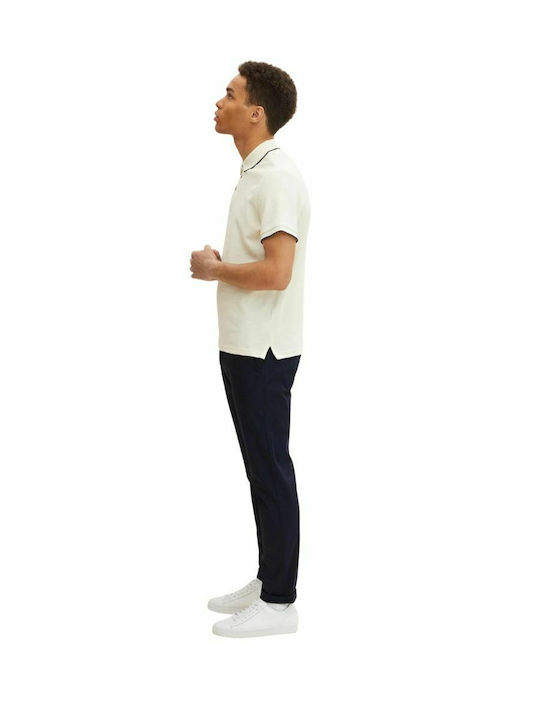 Trousers Chino Elastic in Straight Line Navy Blue
