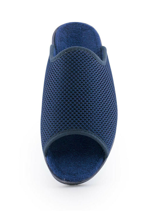 4204 Terry Women's Winter Slippers with Open Toe Navy Blue