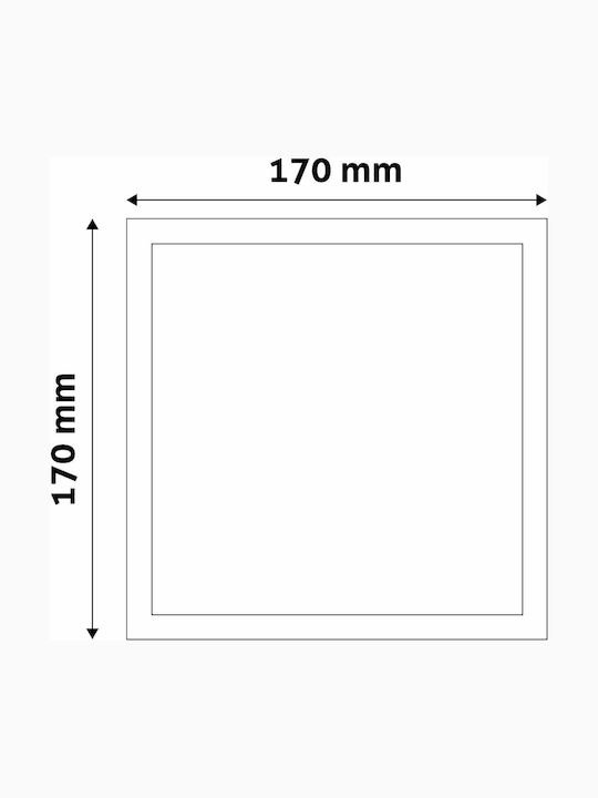 Avide ACRPWW-S-18W-PC Platz Vertieft LED Panel 18W mit Warmes Weiß Licht 3000K