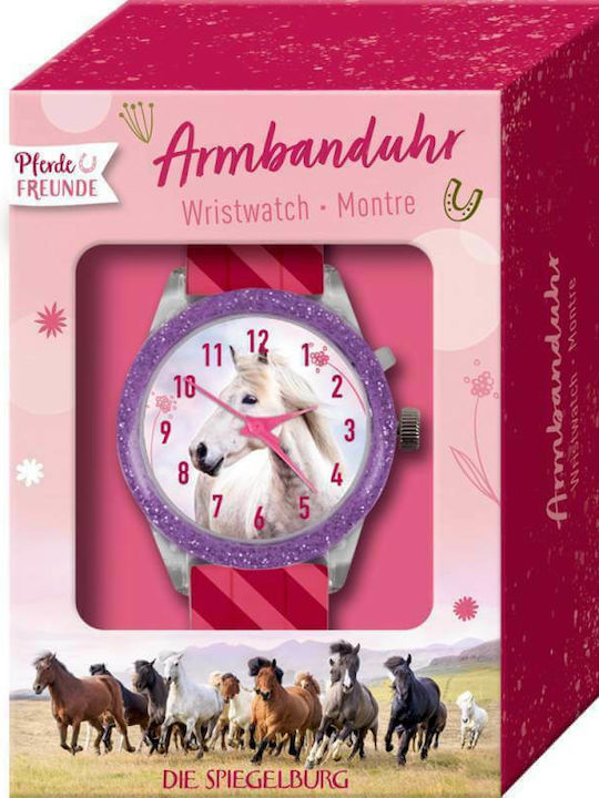 Die Spiegelburg Kids Analog Watch Horse Friends with Rubber/Plastic Strap Multicolour