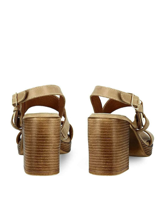Leder Sandalen Beige