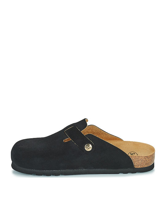 Fae Lederne Winter Damen Hausschuhe Schwarze