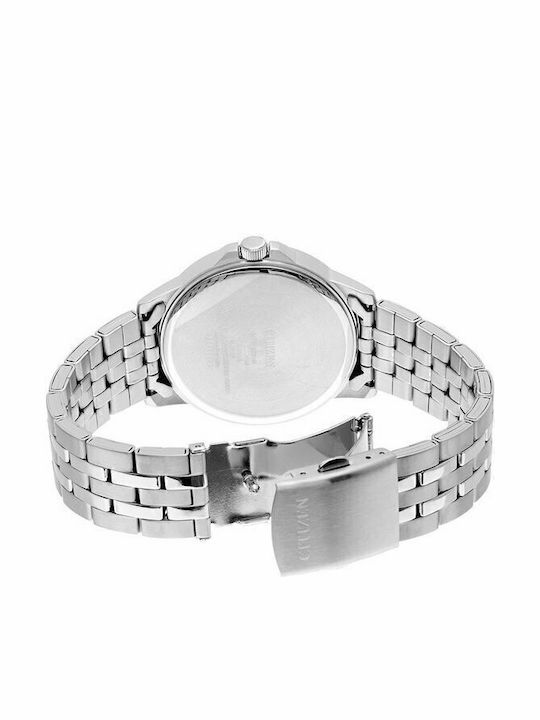 Citizen Ανδρικό Ρολόι 41mm Μπαταρίας με Ασημί Μεταλλικό Μπρασελέ