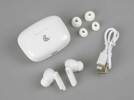 Lampa Sion 5.0 In-ear Bluetooth Handsfree Ακουστικά με Θήκη Φόρτισης Λευκά