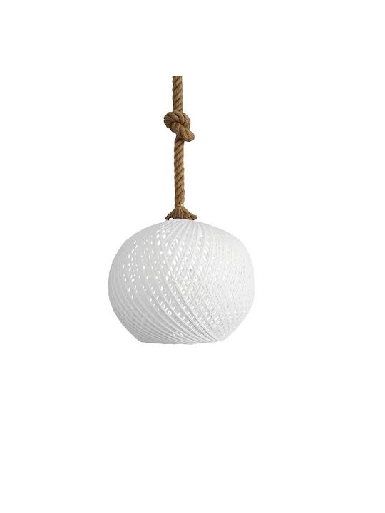 Heronia Silk-02 Rope UT-WH Pendant Light White Boho with Rope for Socket E27 35x85x85cm