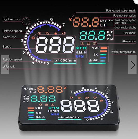 NSRacing A8 Ψηφιακό Head up Display Αυτοκινήτου obd2 5.5"