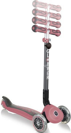 Globber Kids Foldable Scooter Go-Up Deluxe 3-Wheel with Seat for 15 Months Pink