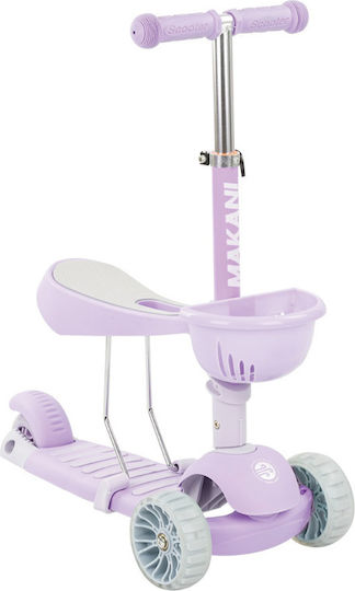 Kikka Boo Kids Scooter 3 in 1 BonBon Candy 3-Wheel with Seat for 3+ Years Lilac