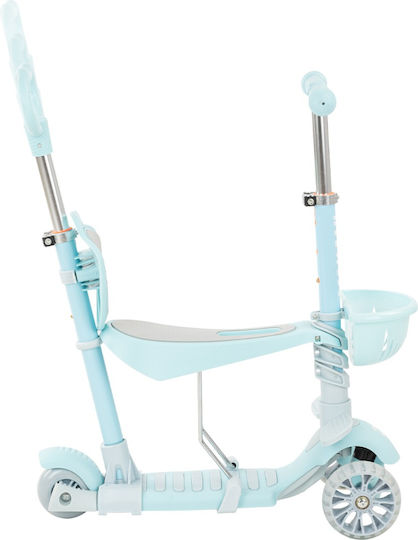 Kikka Boo Kids Scooter 4 in 1 BonBon Candy 3-Wheel with Seat for 3+ Years Blue